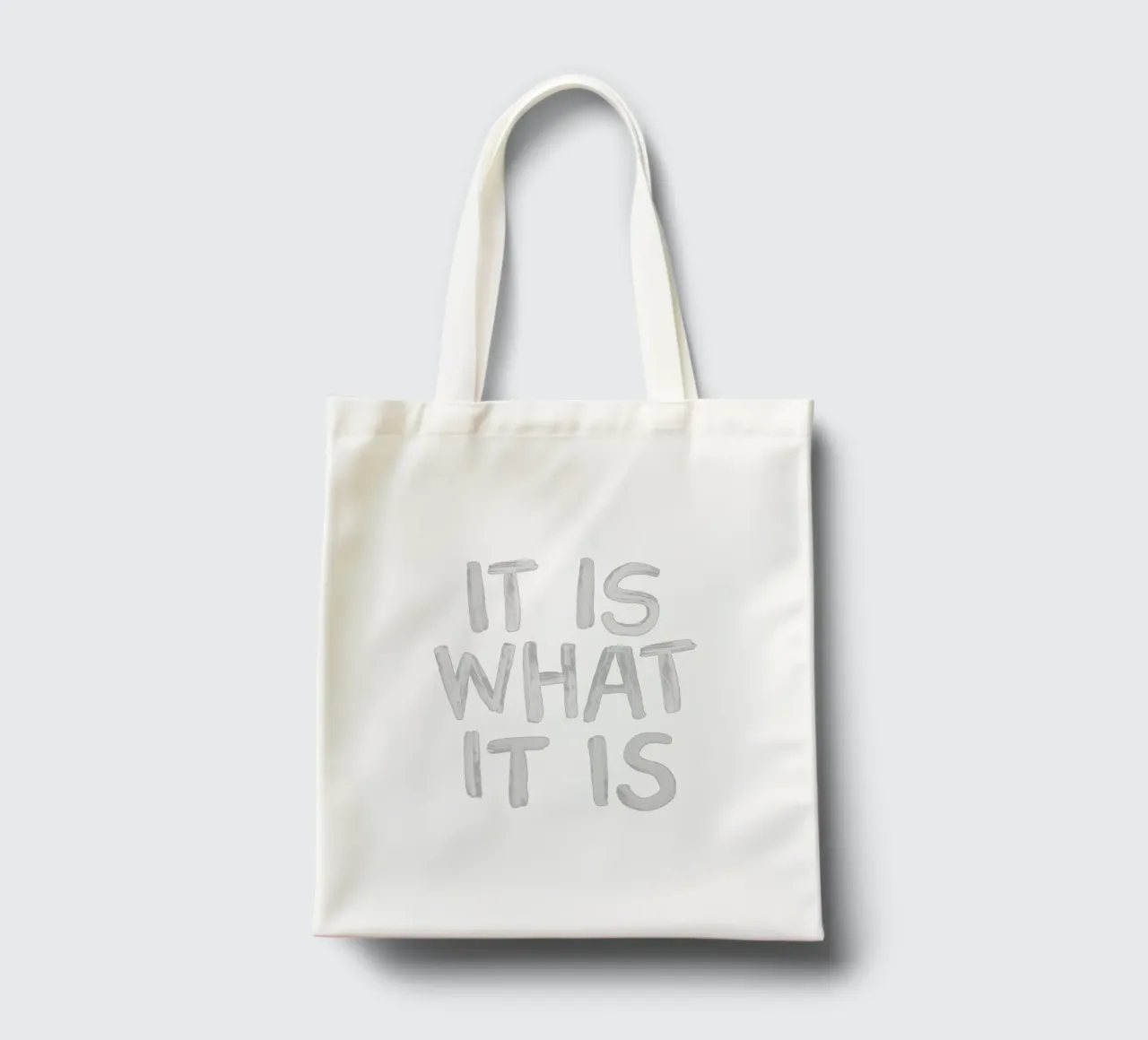 It Is What It Is Sassy Typography Print in Blue and White tote bag by THE MOTIVATED TYPE