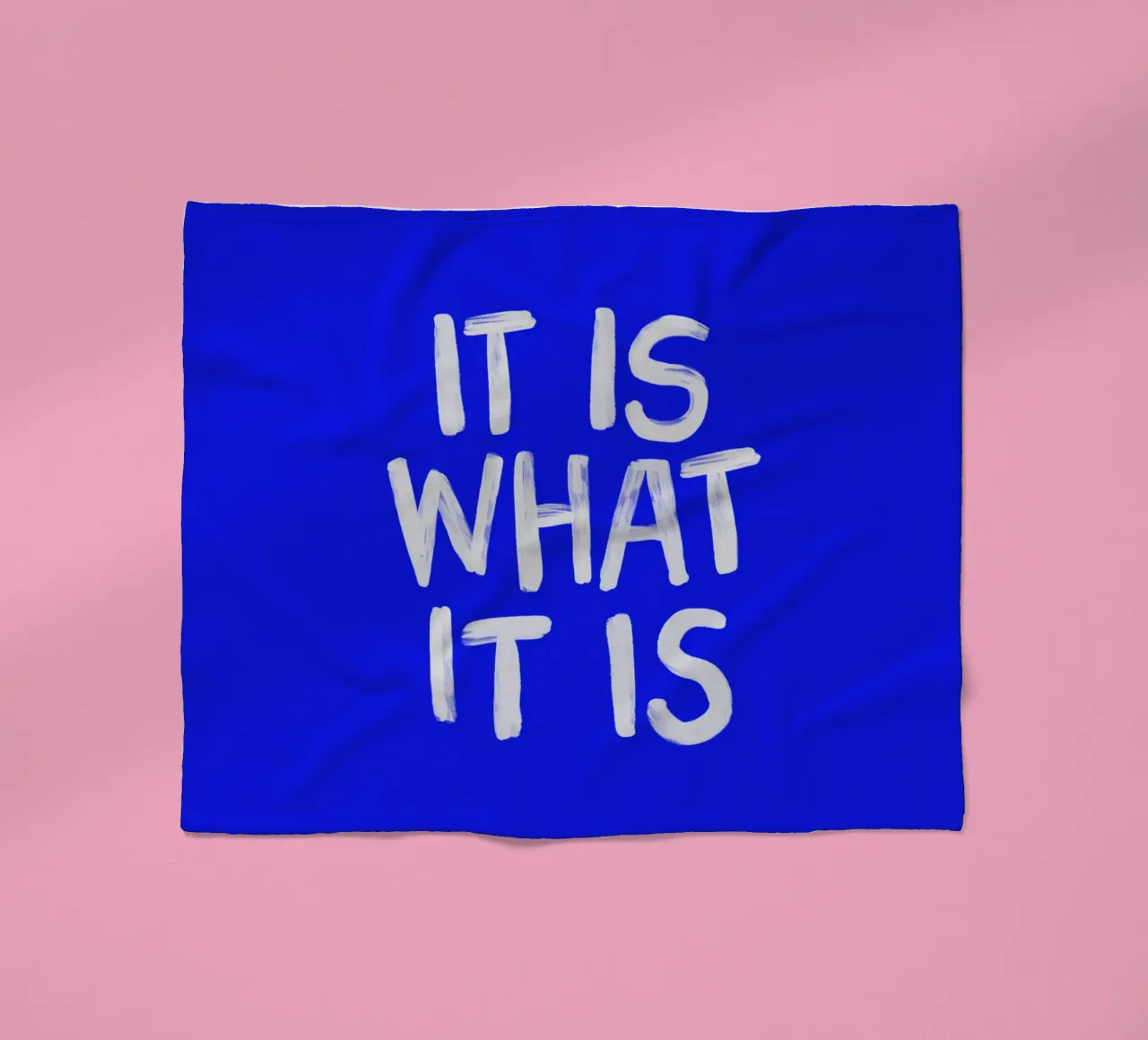 It Is What It Is Sassy Typography Print in Blue and White fleece blanket by THE MOTIVATED TYPE