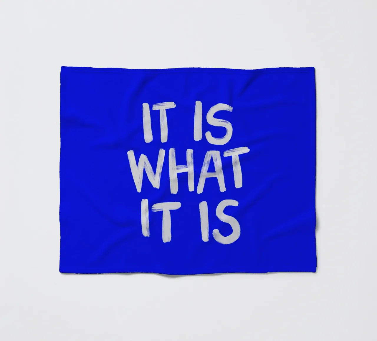 It Is What It Is Sassy Typography Print in Blue and White fleece blanket by THE MOTIVATED TYPE