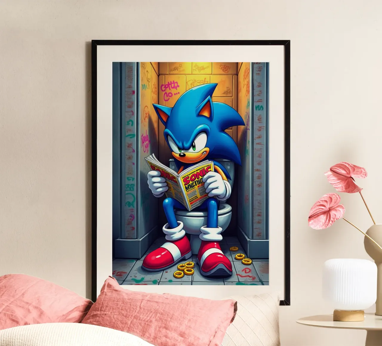 Sonic Toilet Zone Act 1 carta hahnemühle da FreeArtStudio