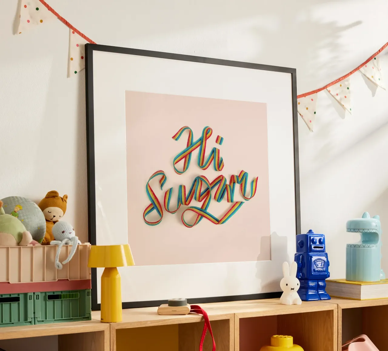 Hi Sugar poster con telaio in legno da Paul Fuentes Design