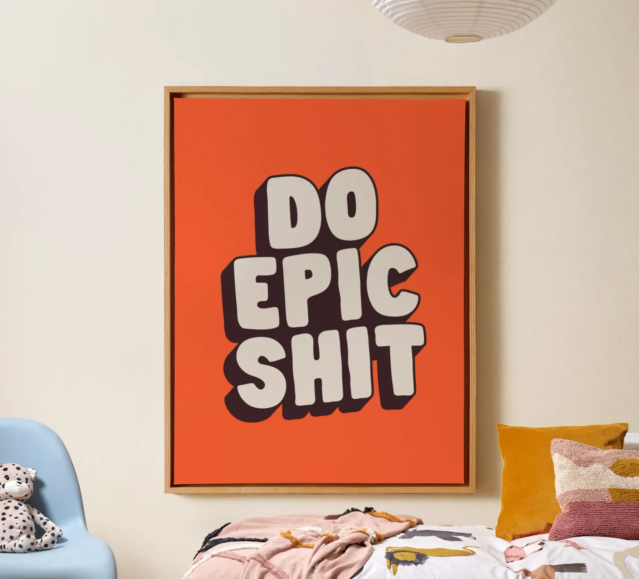 Do Epic Shit Bold Striking Motivational Typography Print canvas with Floater frame by THE MOTIVATED TYPE