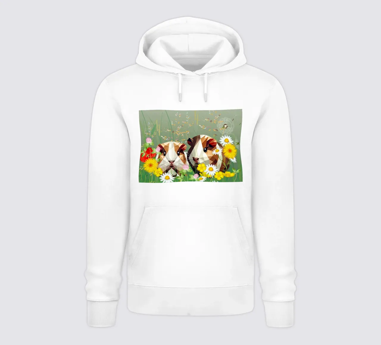 Dos cobayas en el prado de flores mágicas sudadera con capucha de namosh