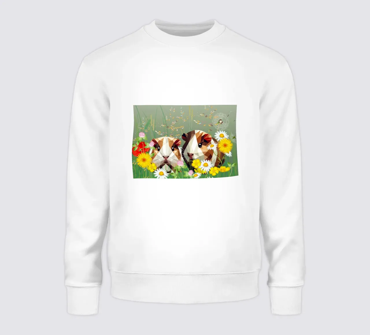 Dos cobayas en el prado de flores mágicas sudadera de namosh