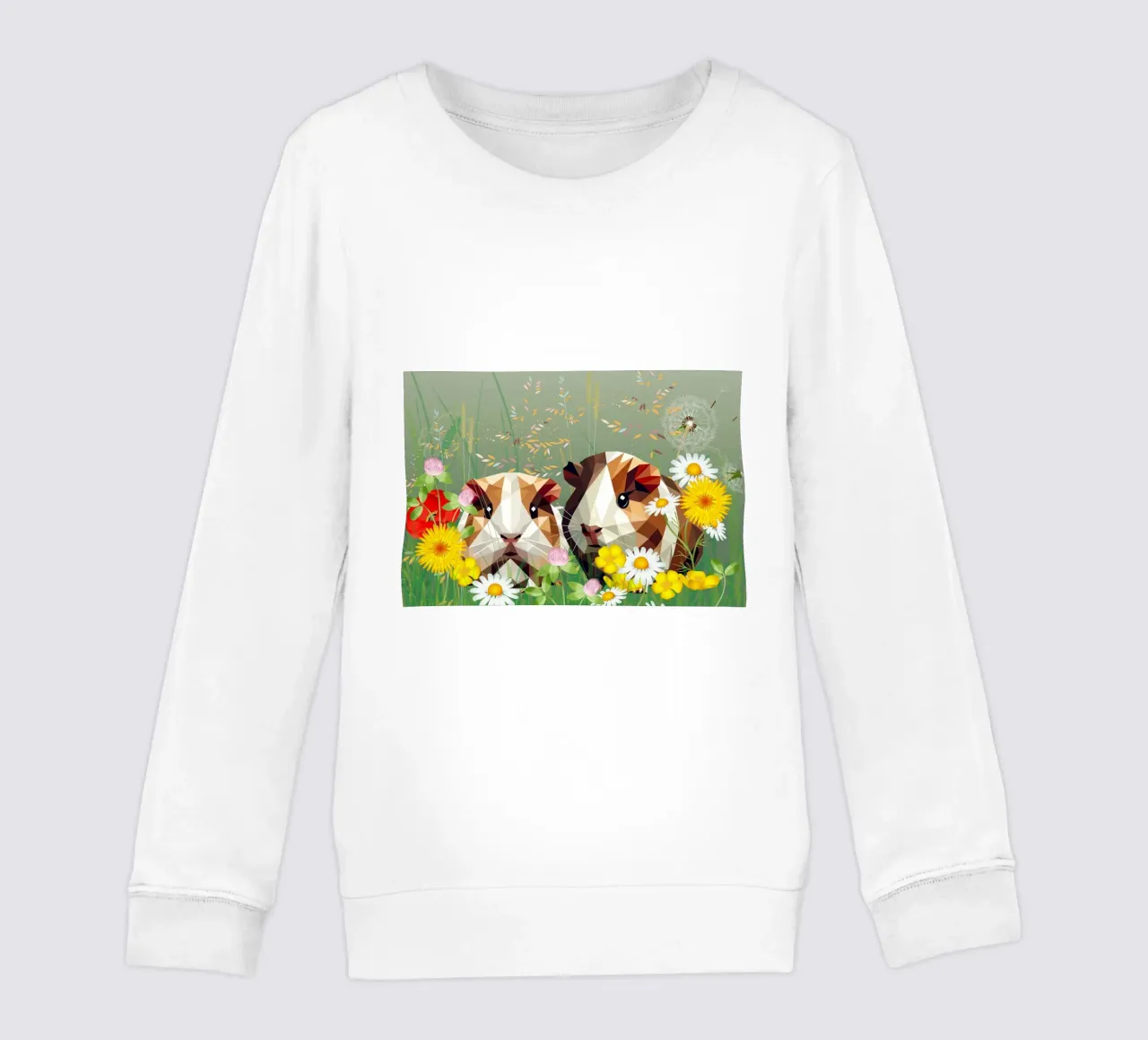 Dos cobayas en el prado de flores mágicas sudadera para niño de namosh
