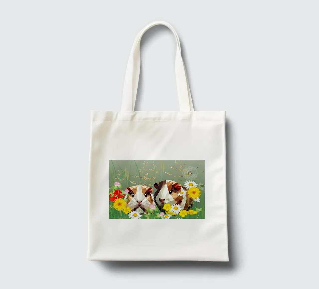 Two guinea pigs in the flower meadow magic tote bag by namosh