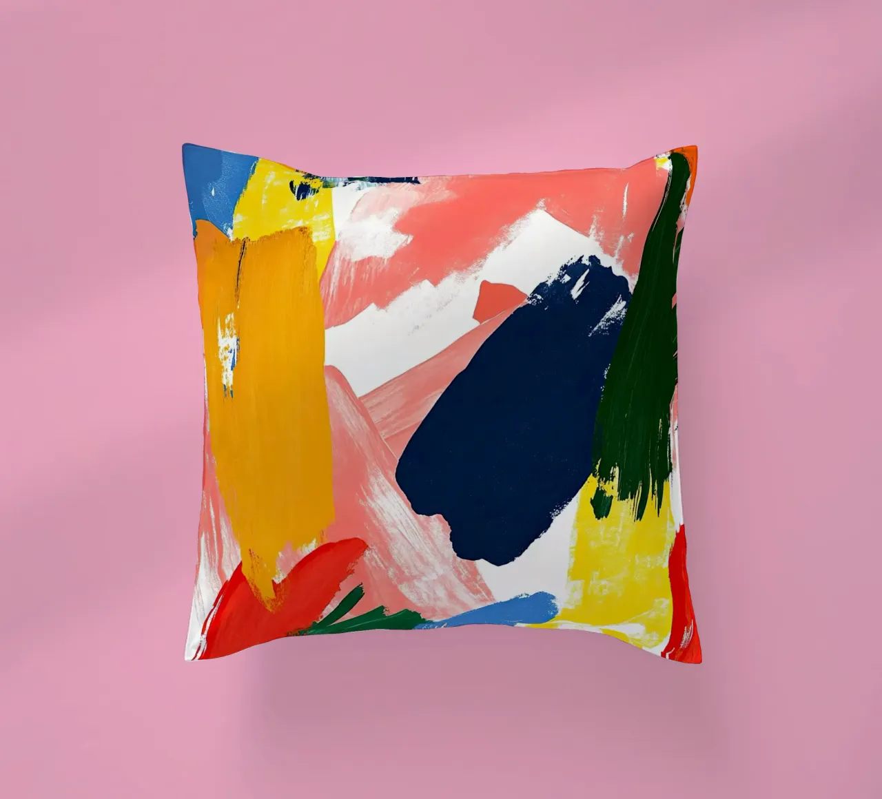 The dance of pigments decorative cushion by Nikis Art Studio
