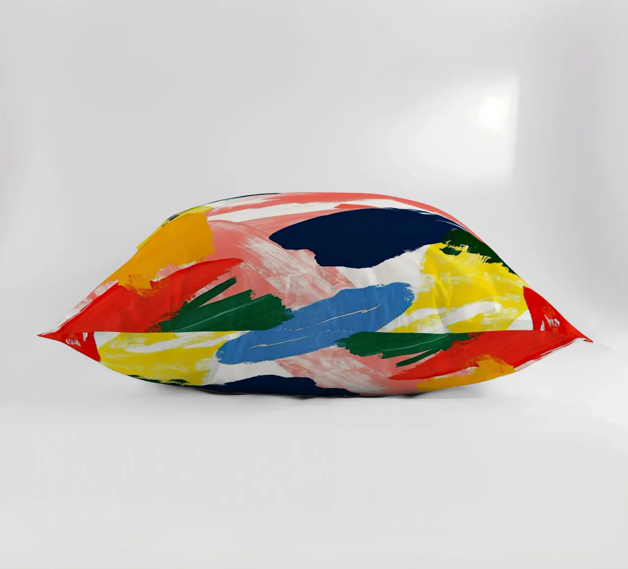 The dance of pigments decorative cushion by Nikis Art Studio