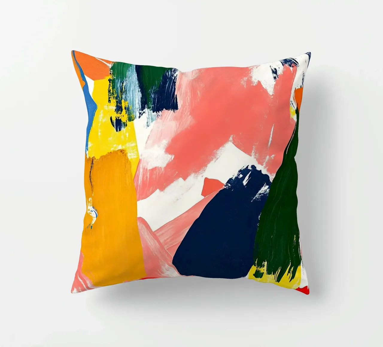 The dance of pigments decorative cushion by Nikis Art Studio