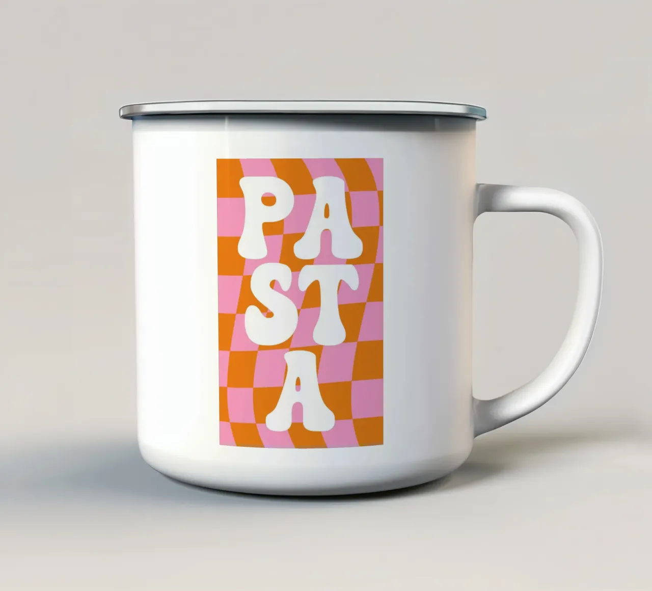 Pasta retro tazza in smalto da BAINAI QUOTES