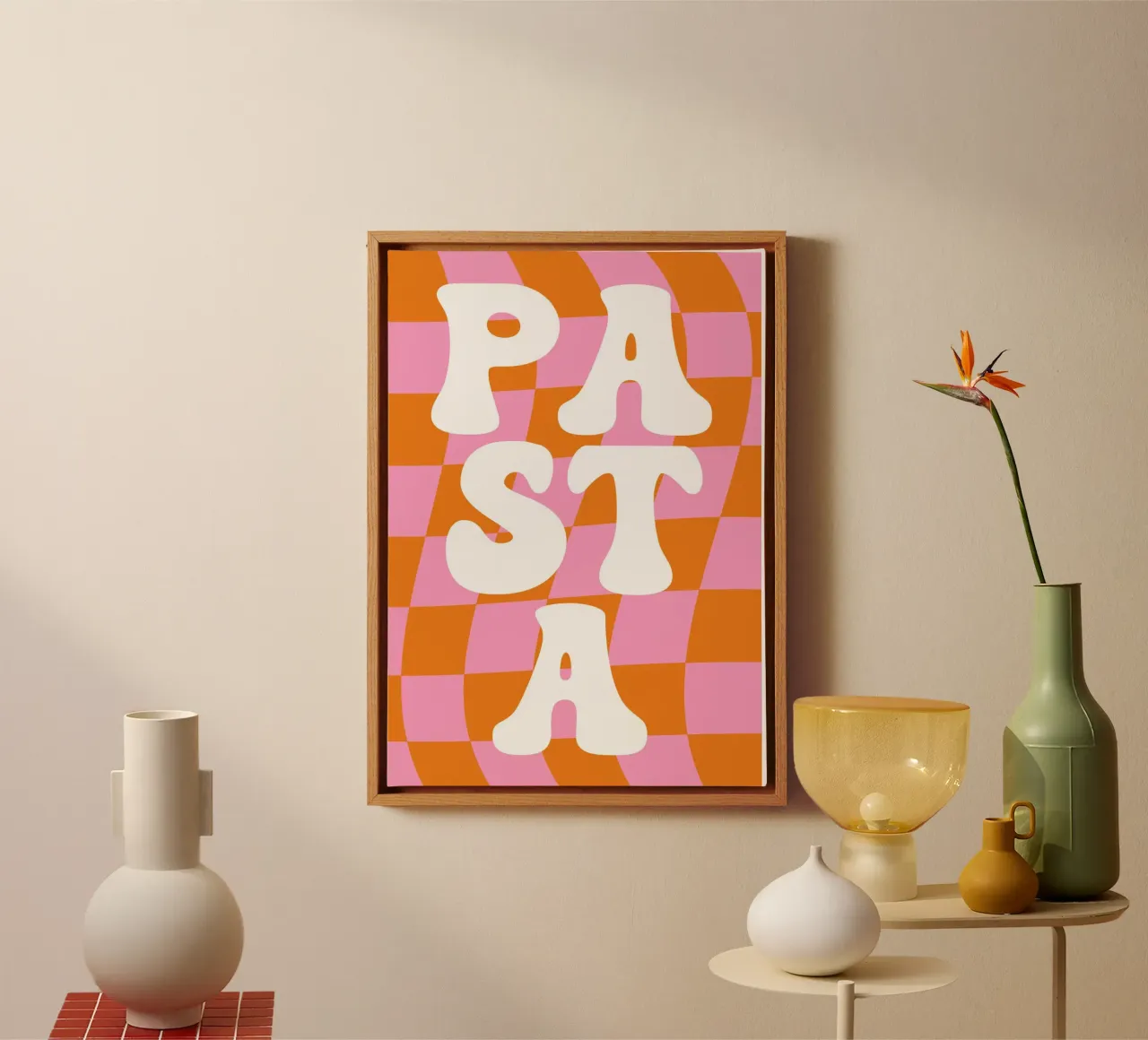 Pasta retro canvas met Baklijst van BAINAI QUOTES