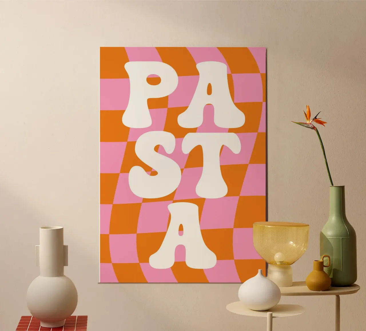 Pasta retro poster con telaio in alluminio da BAINAI QUOTES