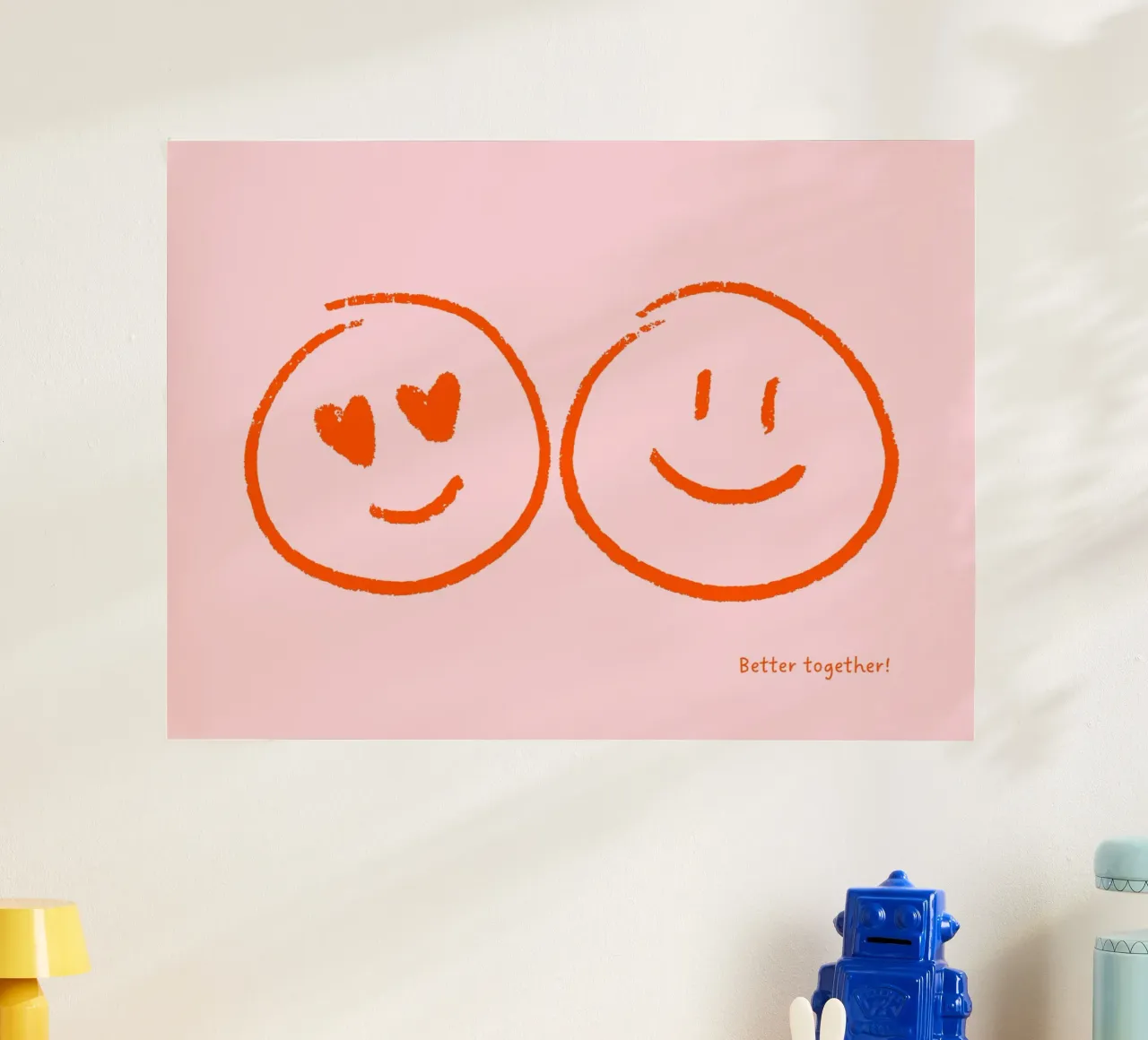 Better together - viele Farben poster con telaio in legno da Ohkimiko