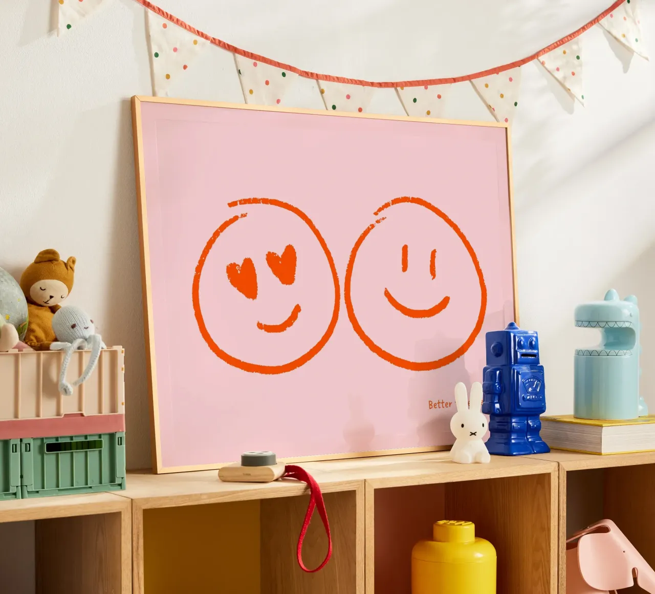 Better together - viele Farben poster con telaio in legno da Ohkimiko