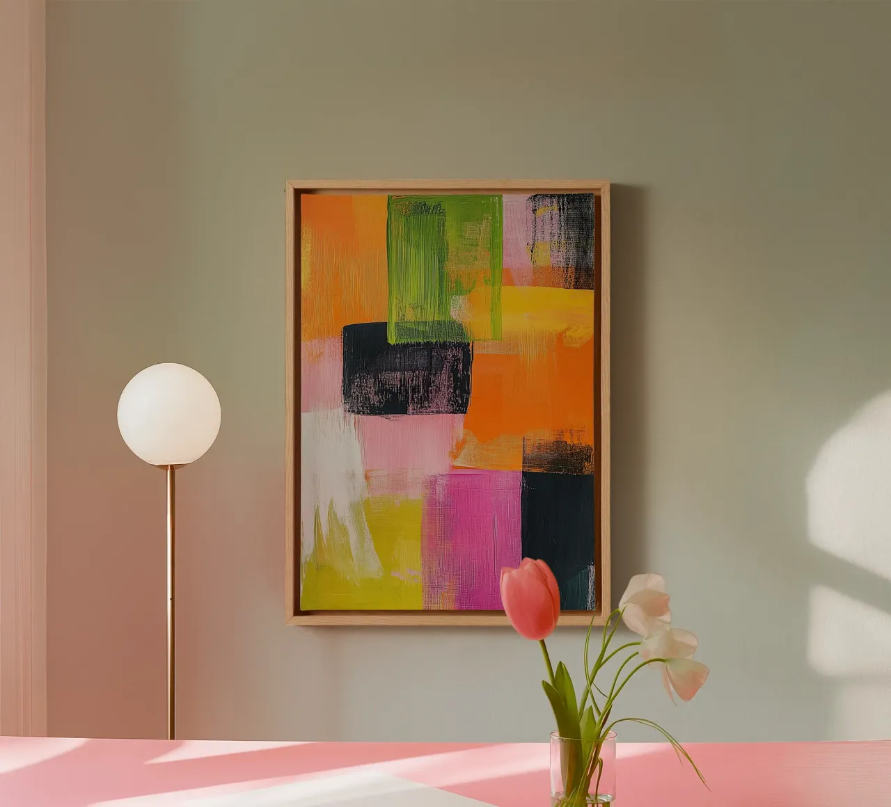 L'onda del colore tela con Cornice a cassetta da Nikis Art Studio