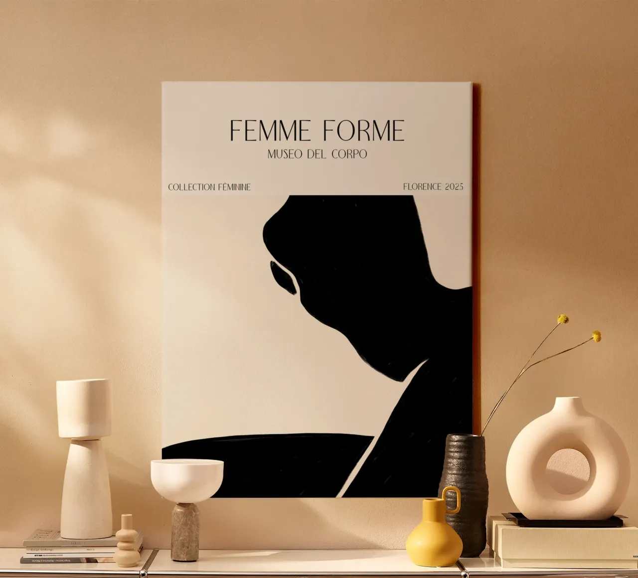 Femme Forme No 04 canvas met Baklijst van treechild