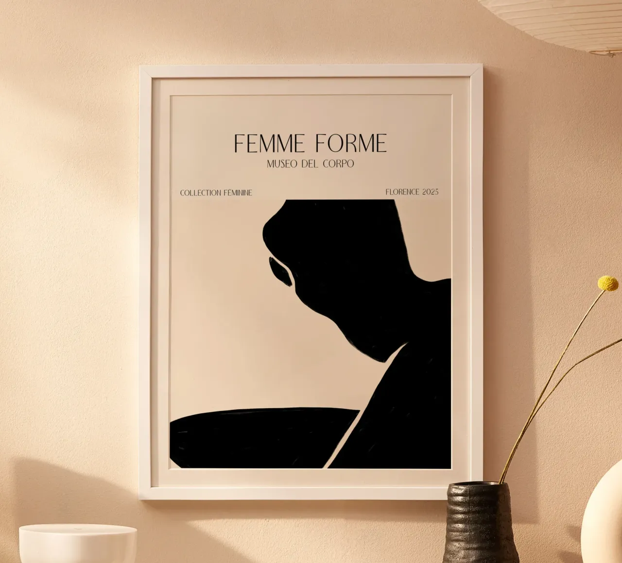 Femme Forme No 04 poster con telaio in legno da treechild