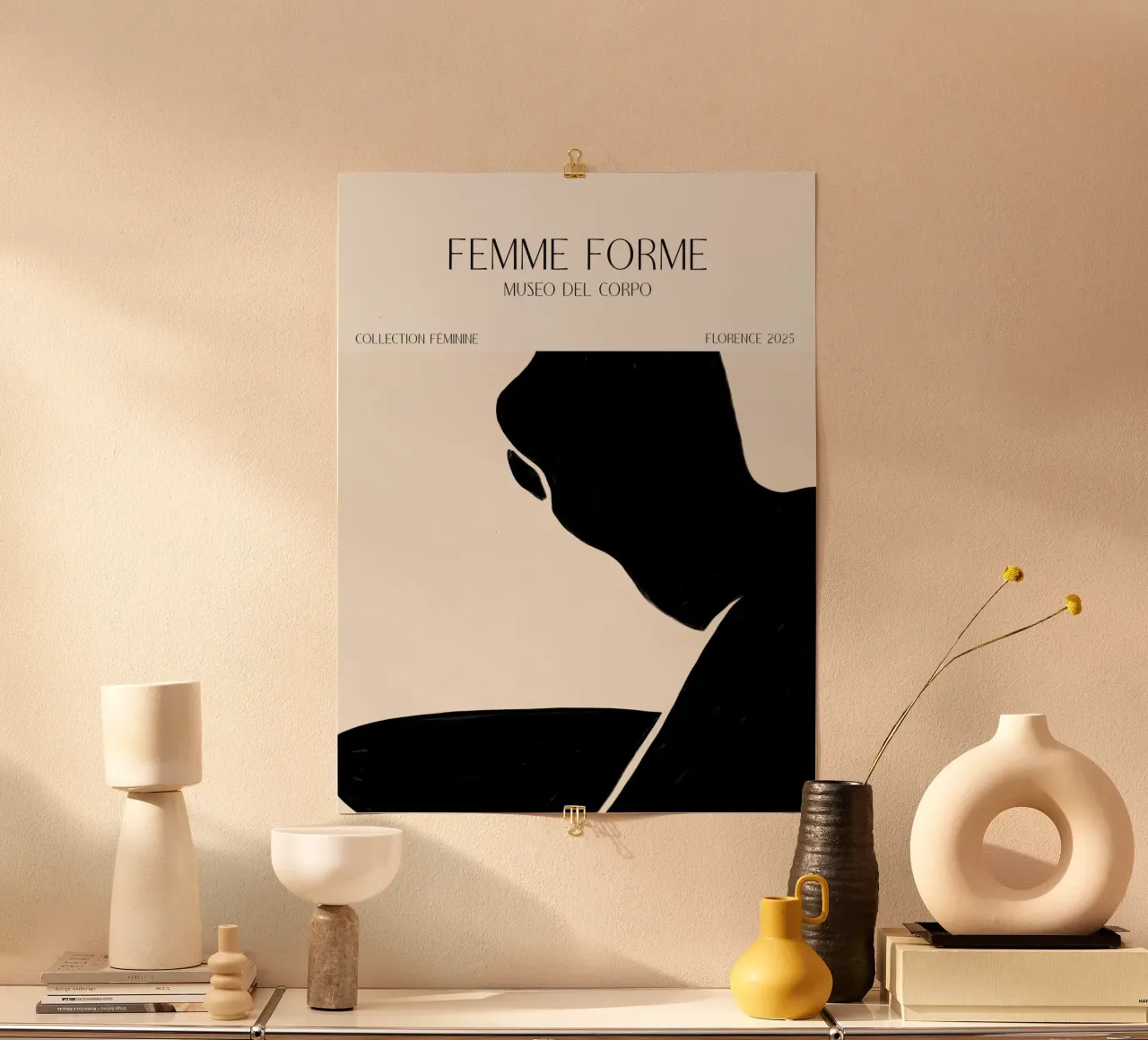 Femme Forme No 04 poster con telaio in legno da treechild