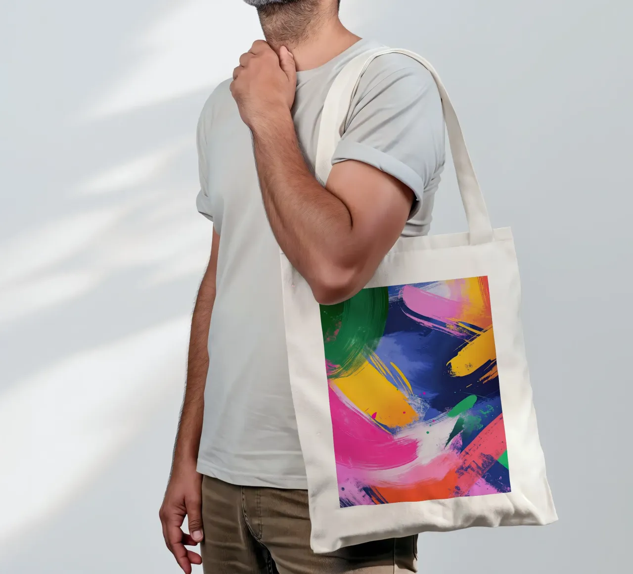 La composizione del caos borsa in juta da Nikis Art Studio