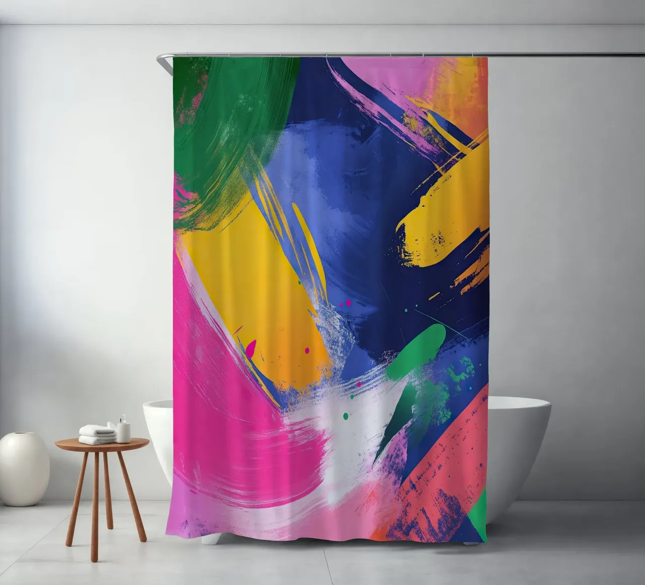 Die Komposition des Chaos Duschvorhang von Nikis Art Studio