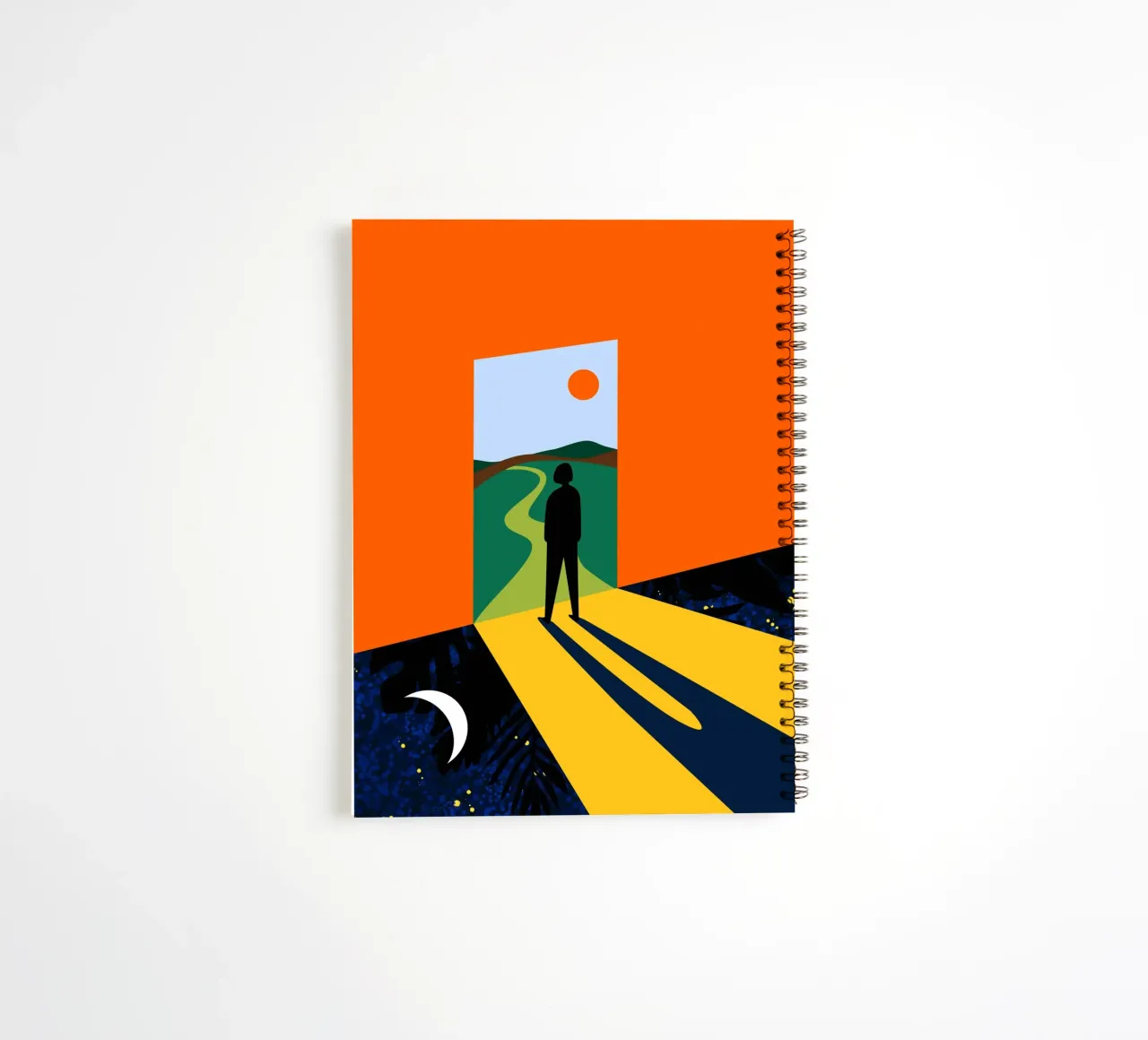 The Path Ahead, Abstract Bold Future Concept People spiral notebook by 83oranges