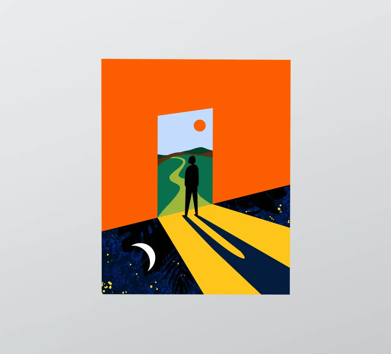 The Path Ahead, Abstract Bold Future Concept People (La voie à suivre, concept abstrait et audacieux de l'avenir) autocollant de 83oranges