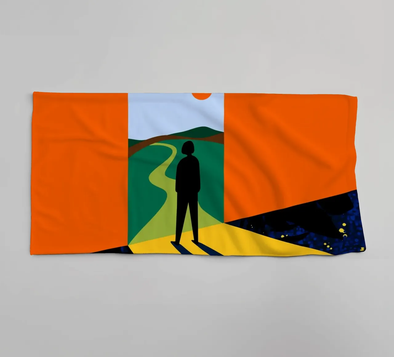 The Path Ahead, Abstract Bold Future Concept People towel by 83oranges