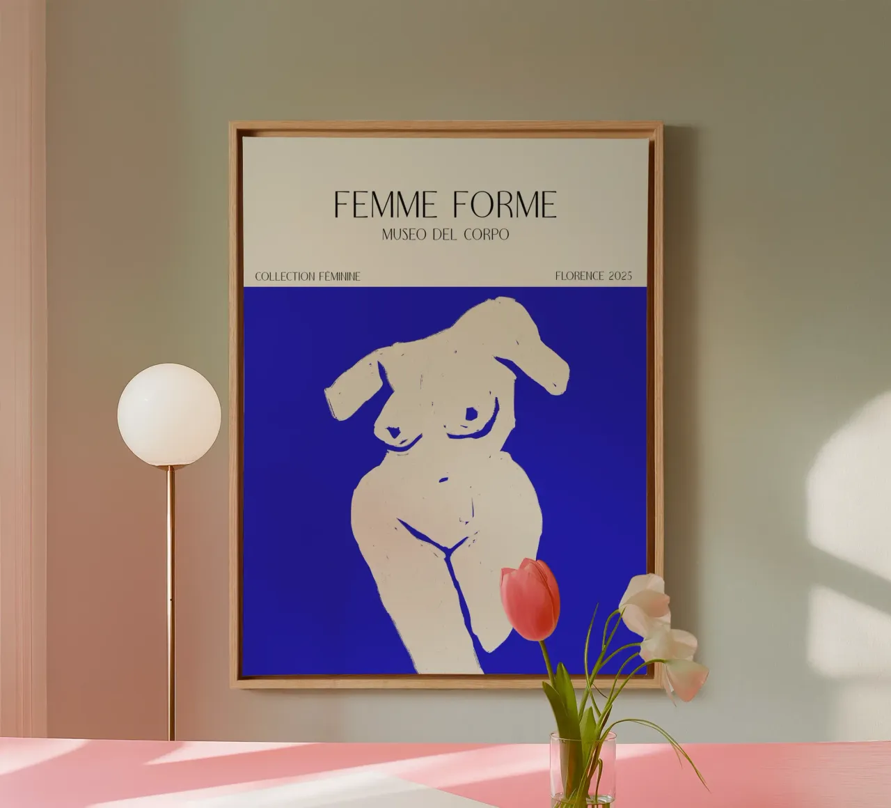 Femme Forme No 08 canvas met Baklijst van treechild