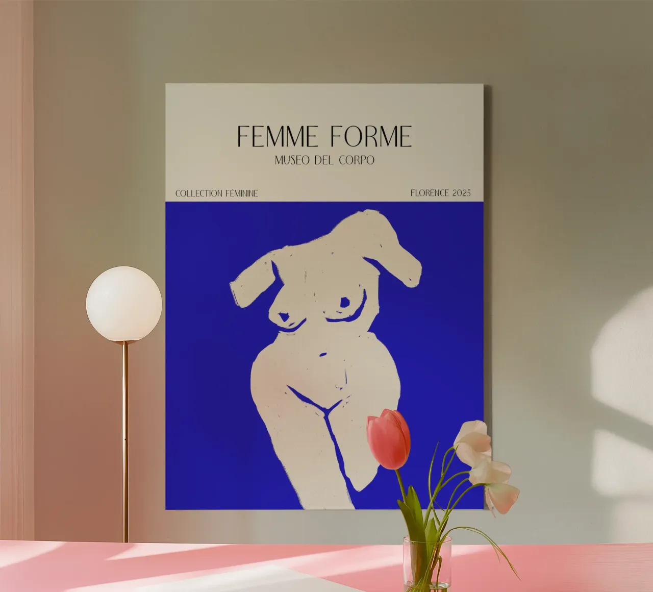 Femme Forme No 08 canvas met Baklijst van treechild