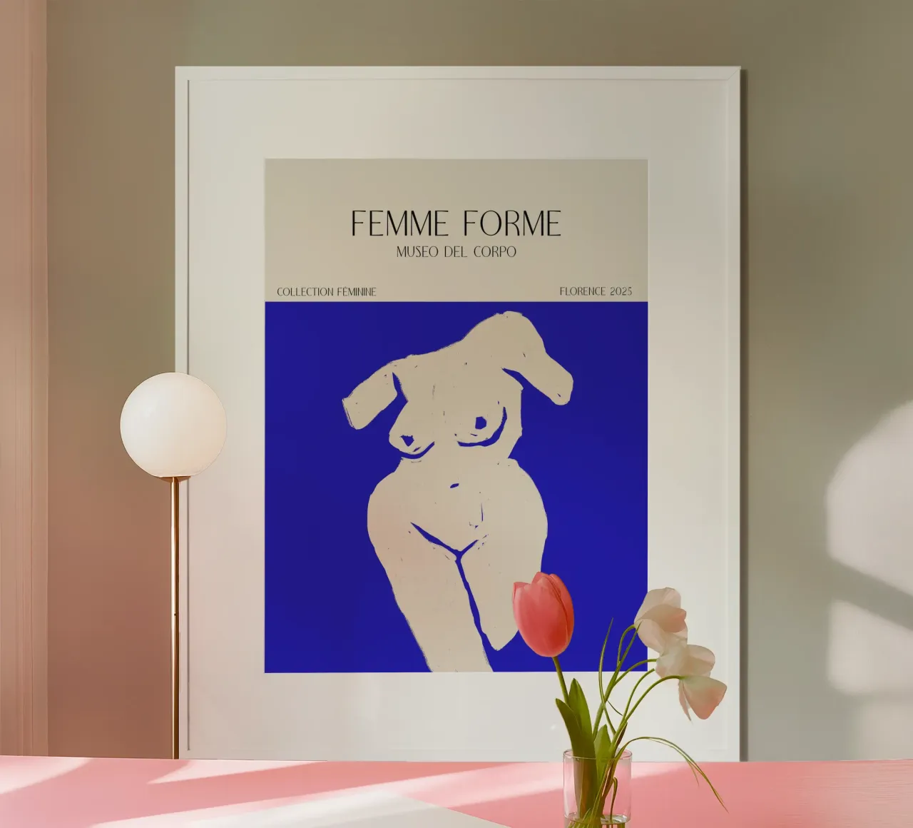 Femme Forme No 08 poster con marco de madera de treechild