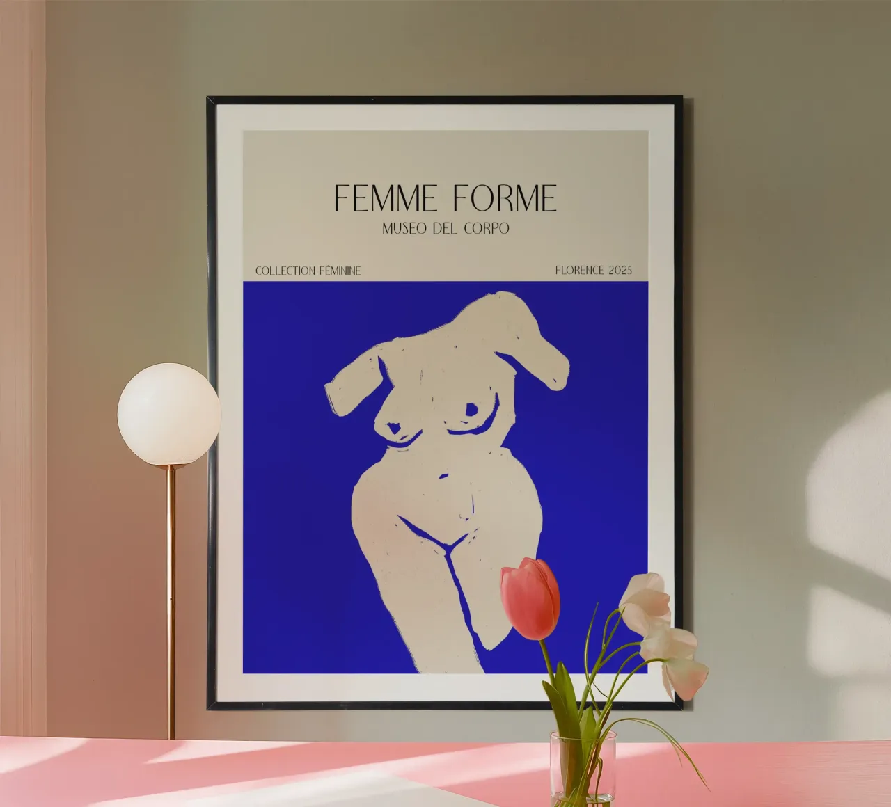 Femme Forme No 08 poster con marco de madera de treechild
