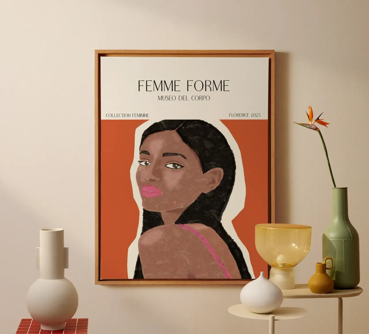Femme Forme No 14 tela con Cornice a cassetta da treechild