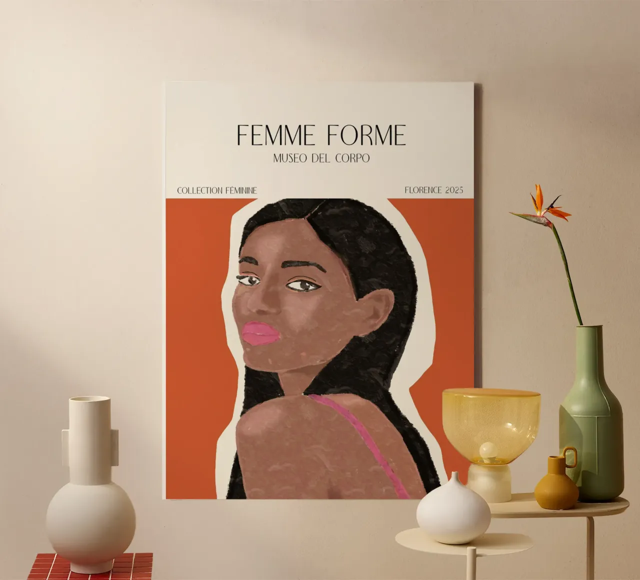 Femme Forme No 14 tela con Cornice a cassetta da treechild