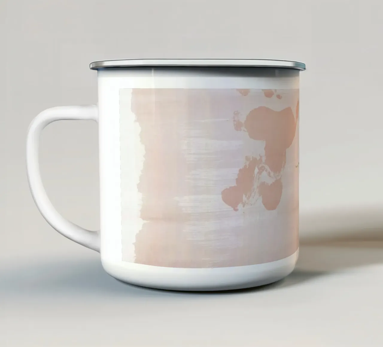 Astrazione rosa tenue tazza in smalto da NouveauPrints