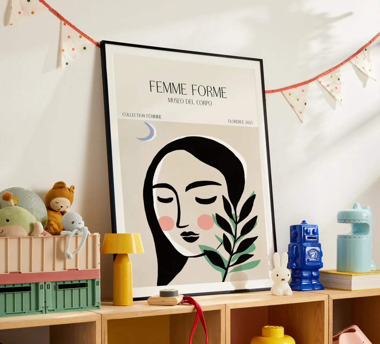 Femme Forme No 15 poster con telaio in legno da treechild