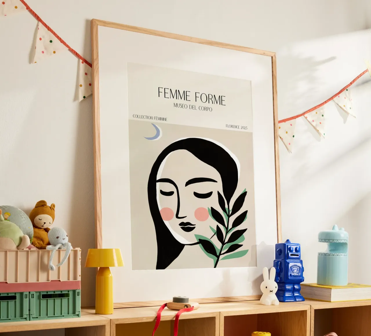Femme Forme No 15 poster con telaio in legno da treechild