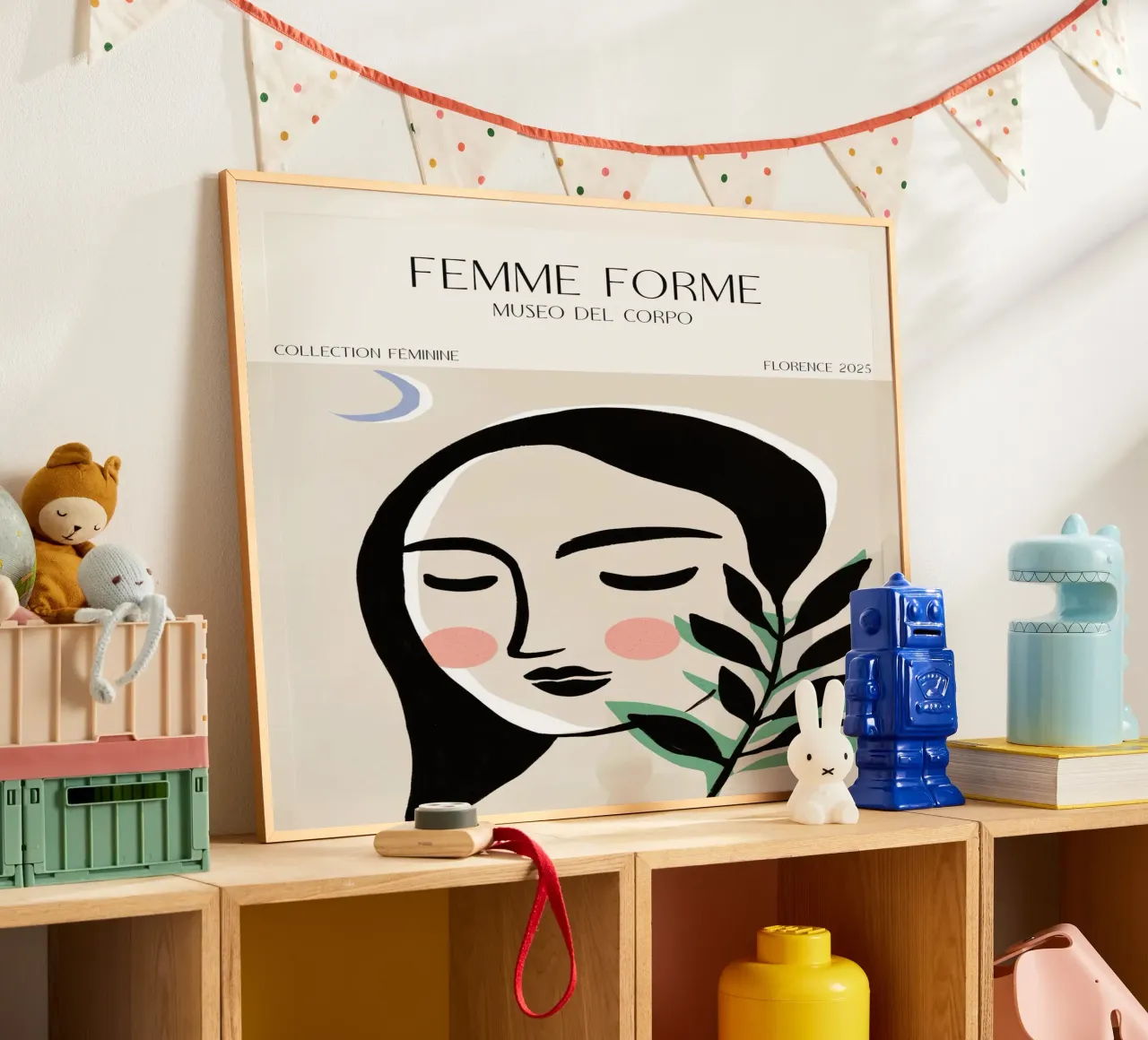 Femme Forme No 15 poster con telaio in legno da treechild