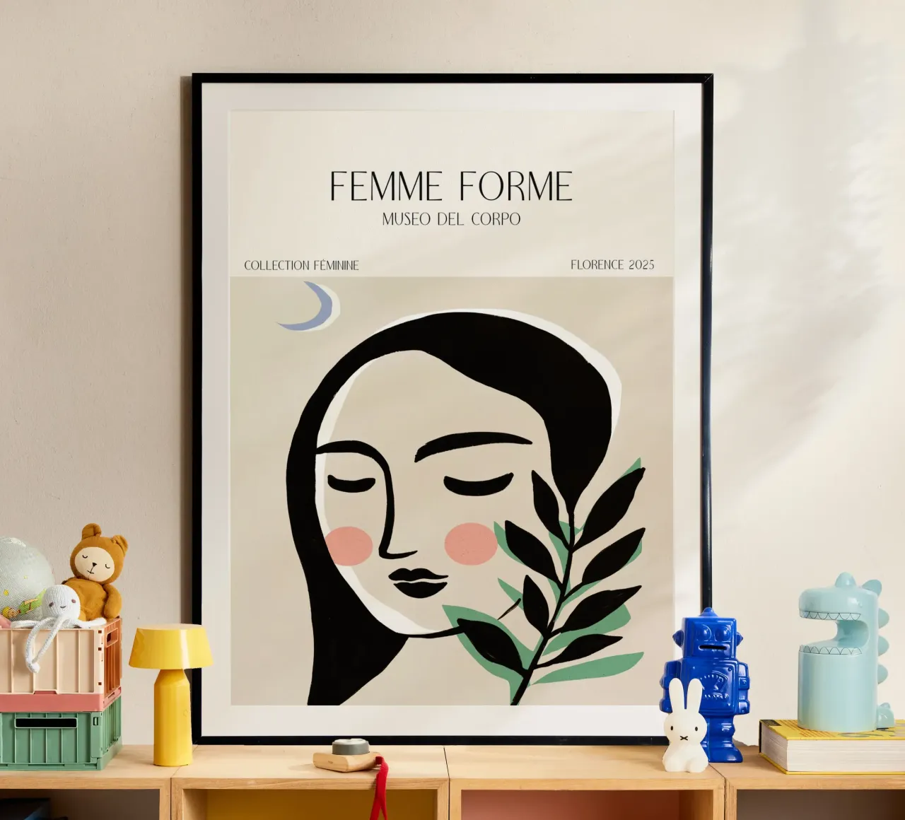 Femme Forme No 15 poster con telaio in legno da treechild