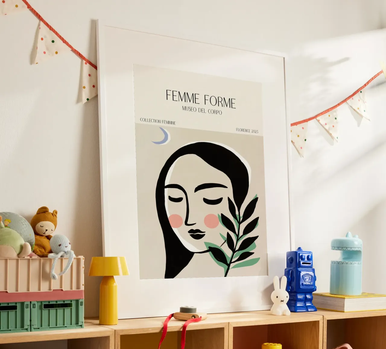 Femme Forme No 15 poster con telaio in legno da treechild