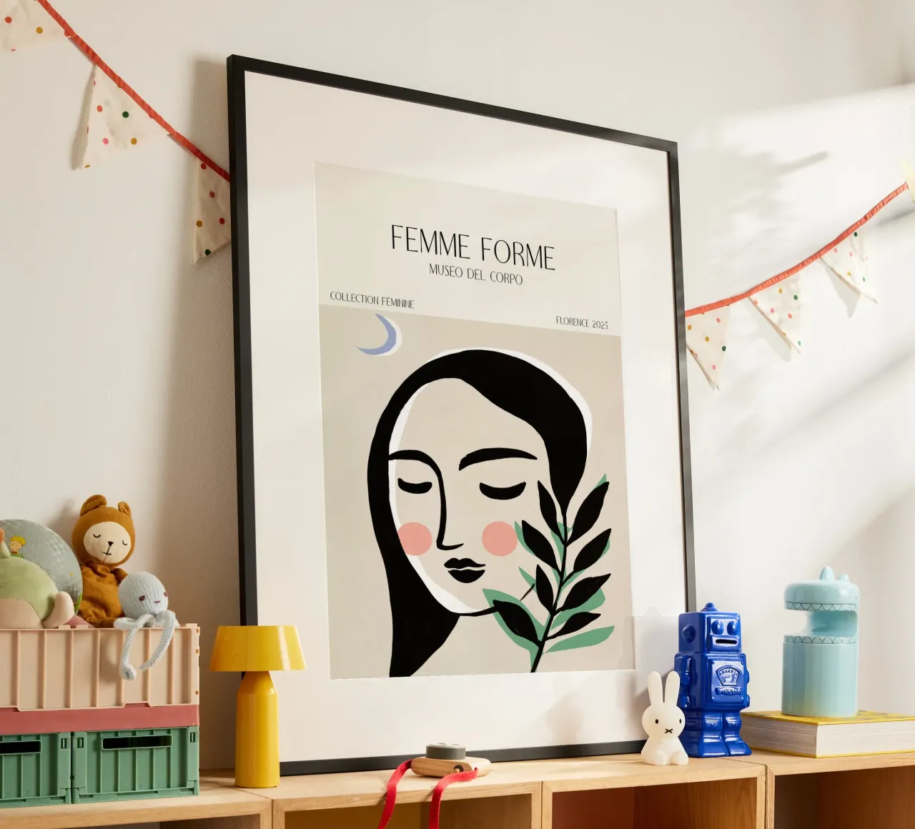Femme Forme No 15 poster con telaio in legno da treechild