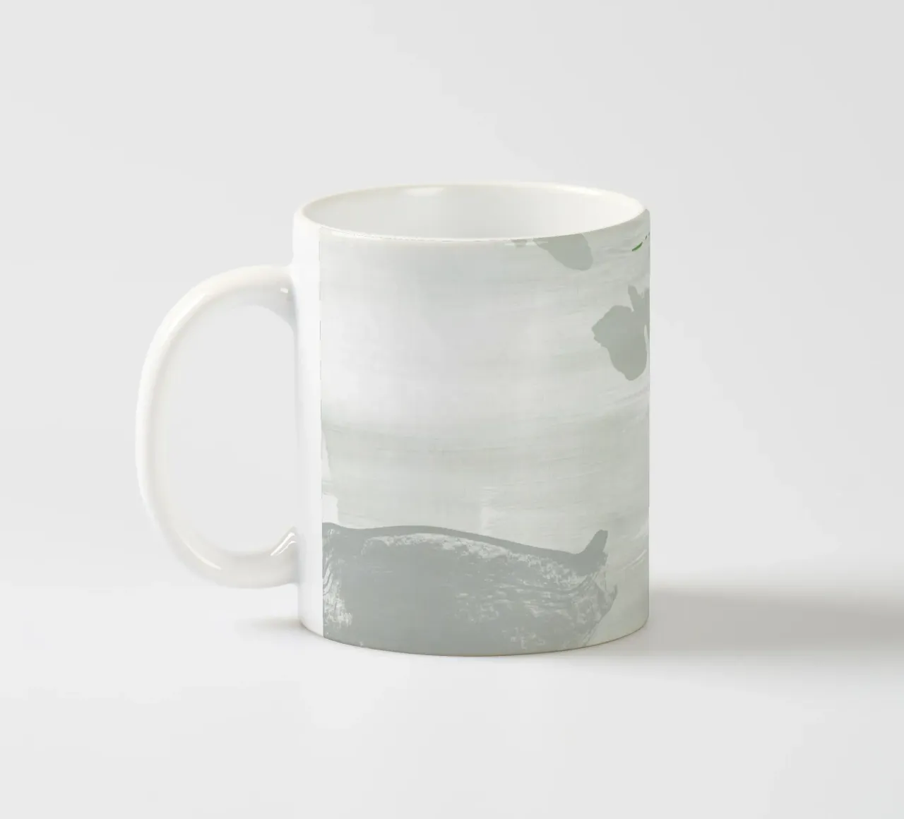 Light Grey Abstraction ceramic mug by NouveauPrints