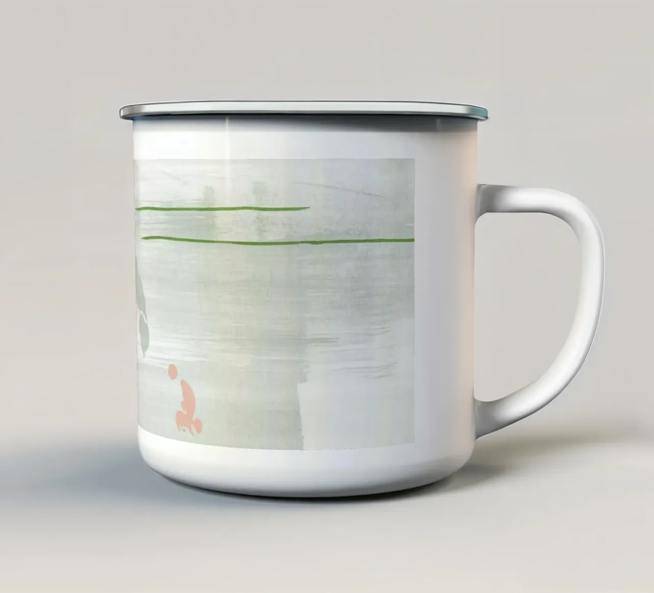 Astrazione grigio chiaro tazza in smalto da NouveauPrints