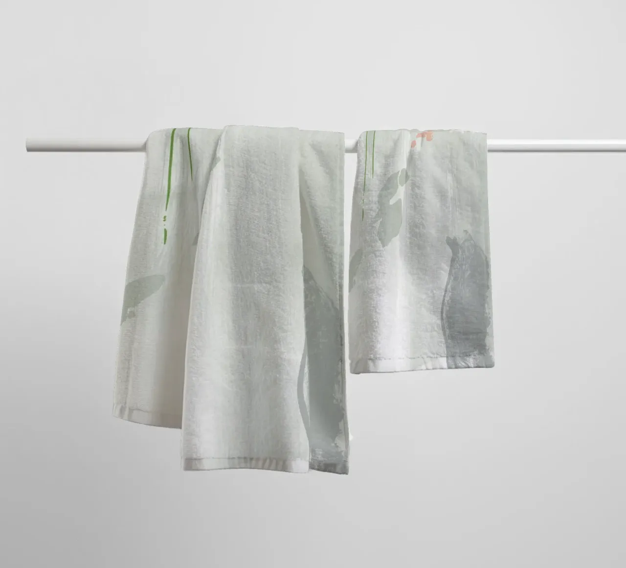Light Grey Abstraction towel by NouveauPrints