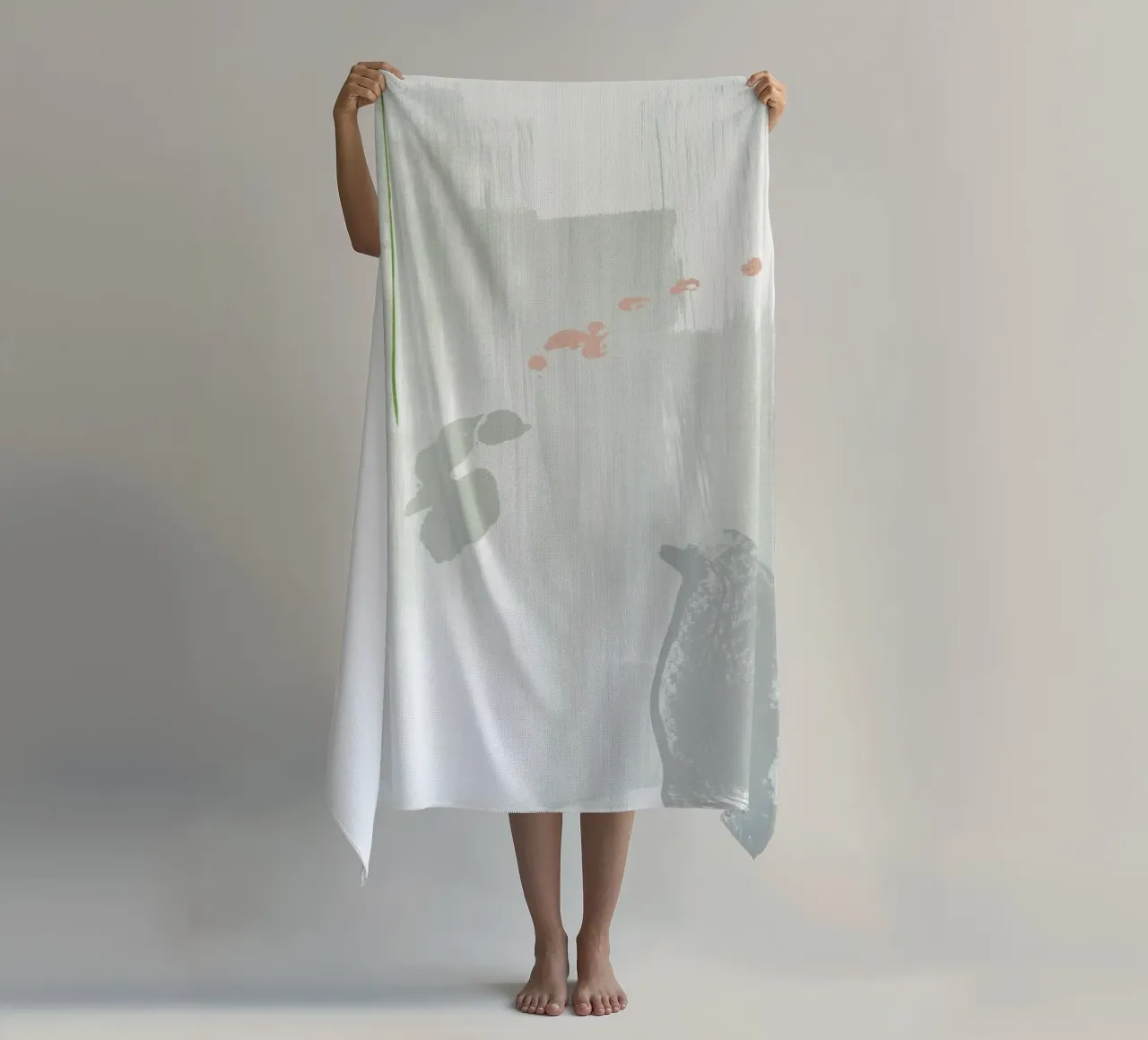 Light Grey Abstraction beach towel by NouveauPrints