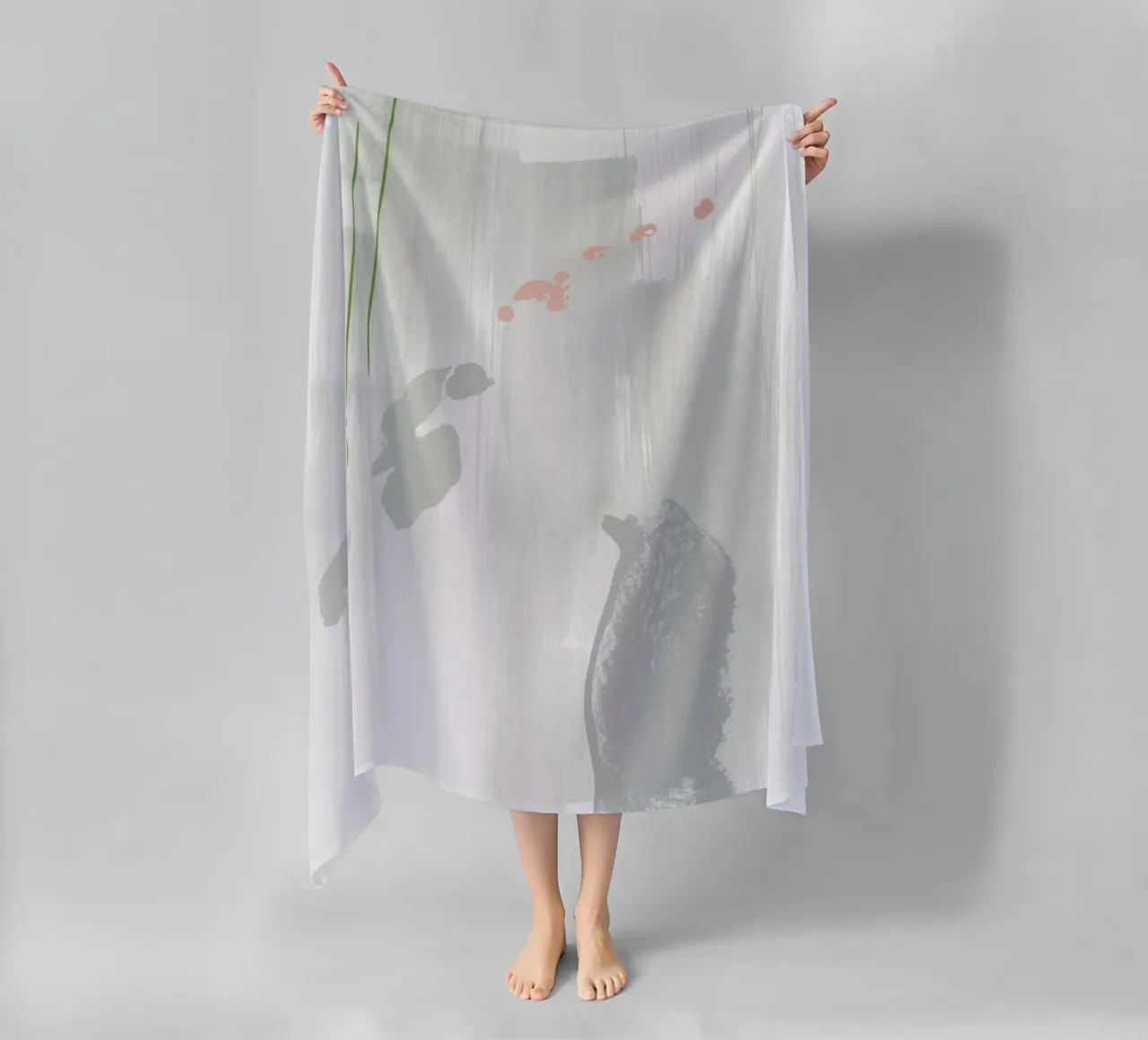 Light Grey Abstraction beach towel by NouveauPrints