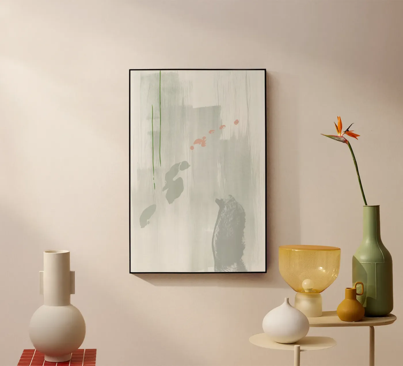 Abstraction gris clair plexiglas de NouveauPrints