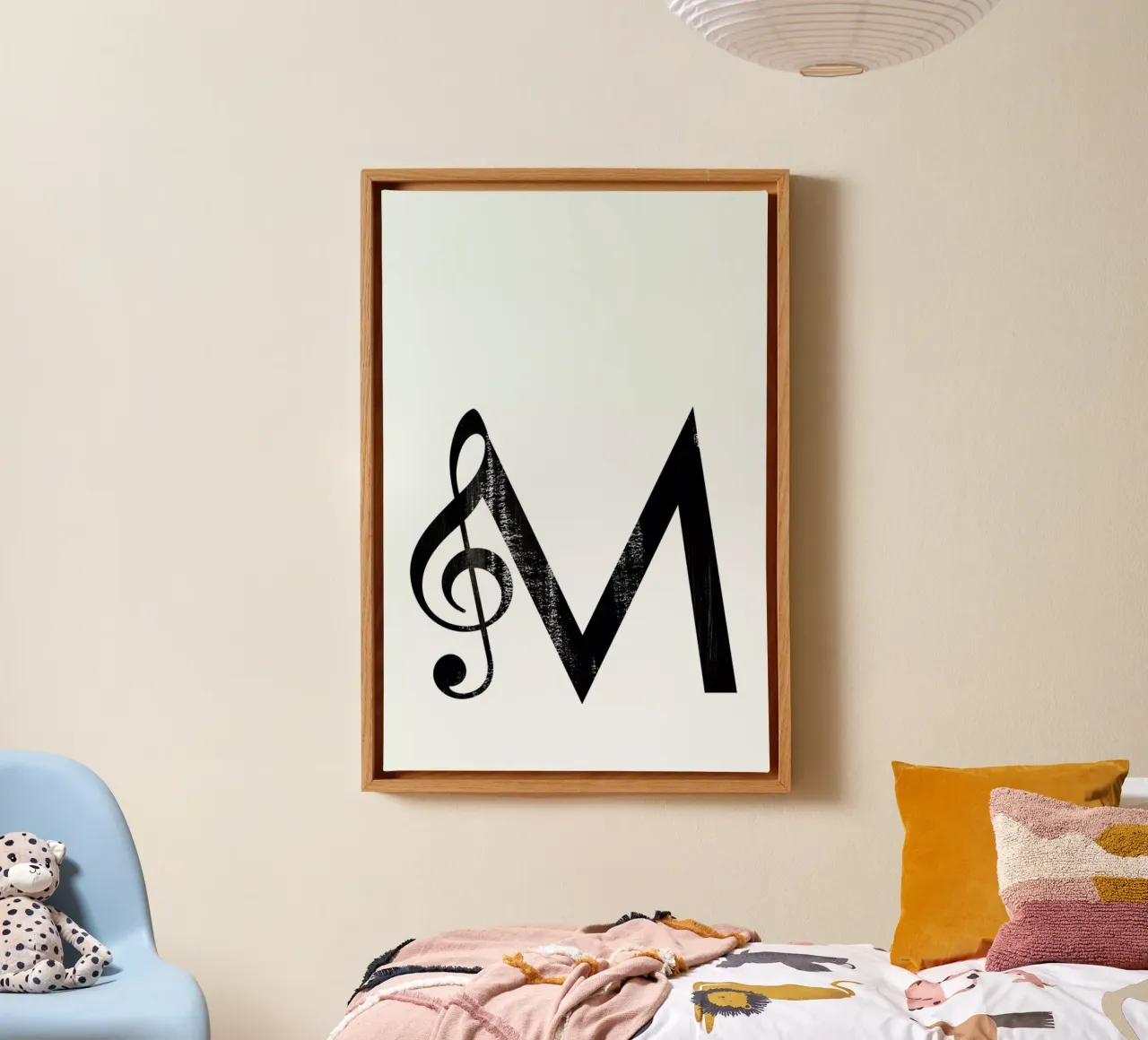 M is for Music tela con Cornice a cassetta da Goed Blauw