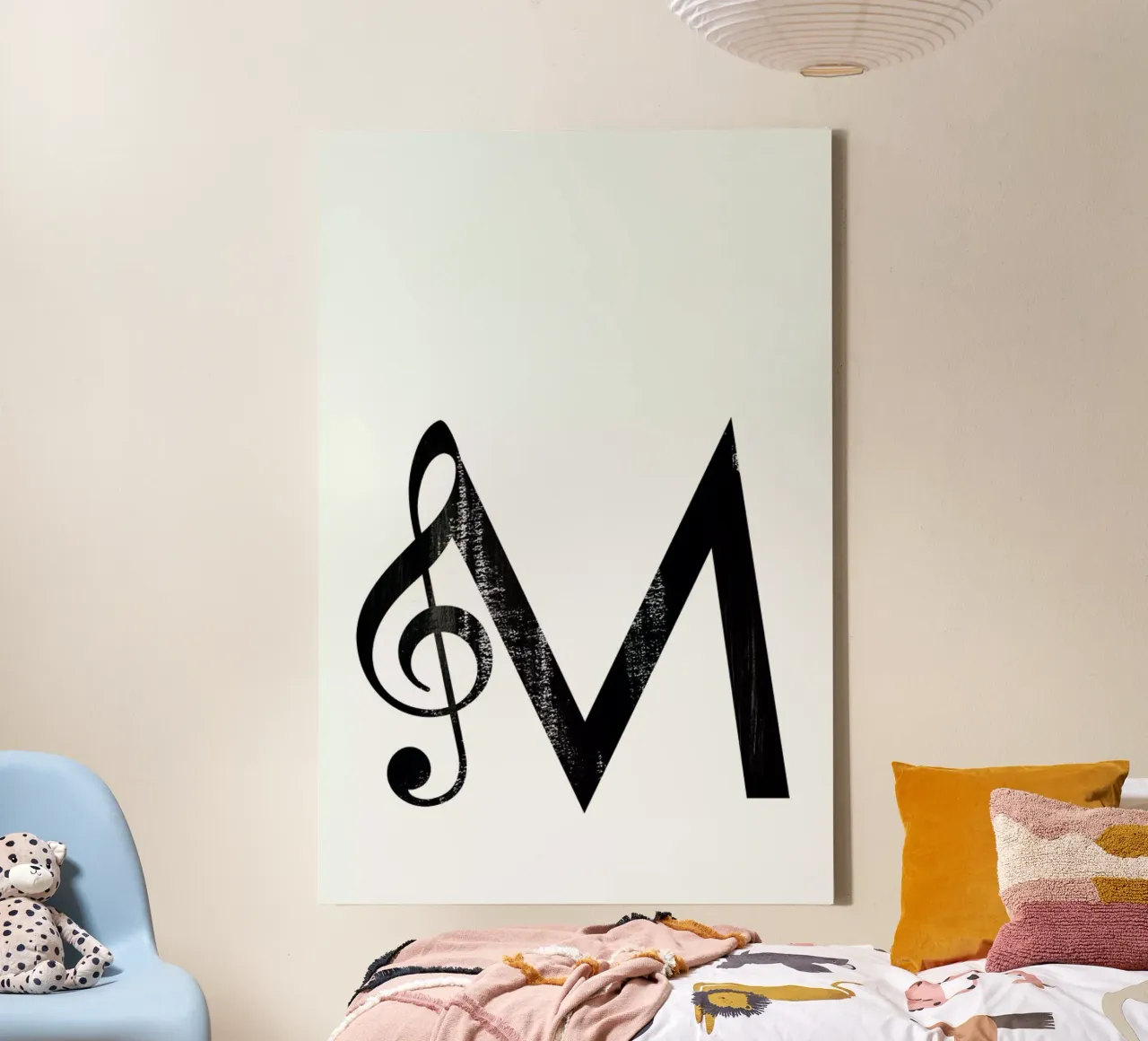 M is for Music tela con Cornice a cassetta da Goed Blauw