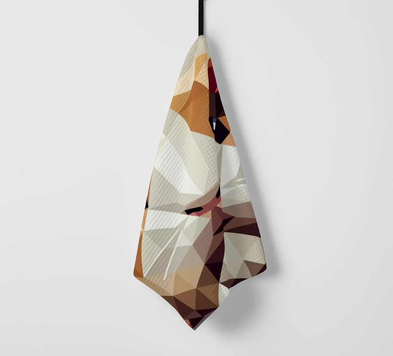 Cochon d'Inde géométrique - Charmant art polygonal torchon de namosh