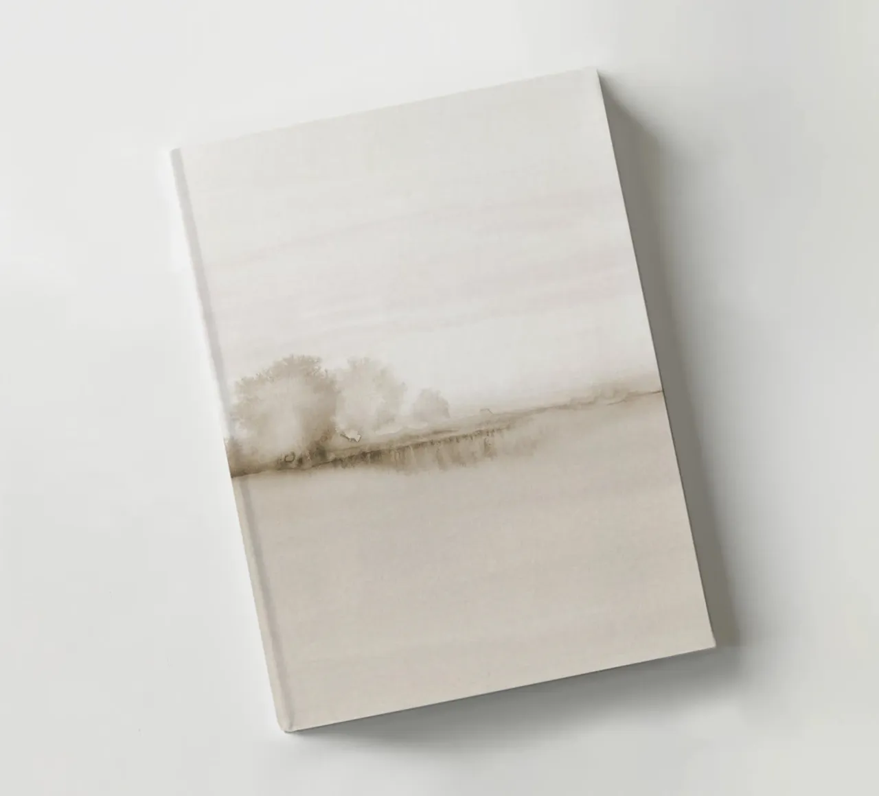 Abstract watercolor fields in beige tones notebook by NouveauPrints